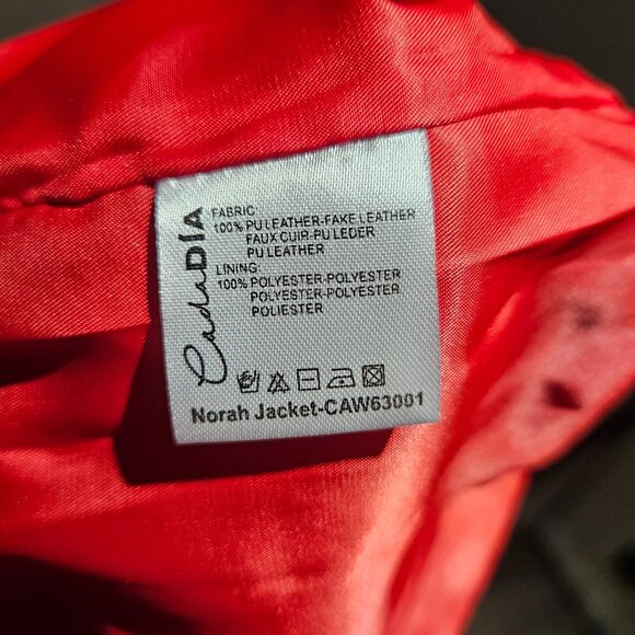 Faux Leather moto jacket - red - Picture 8 of 8